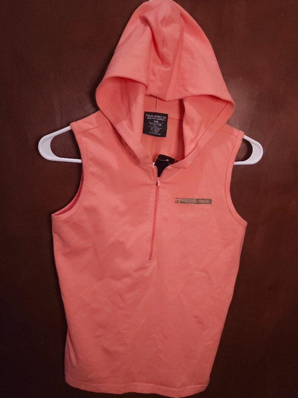 Polo Jeans Ralph Lauren Hoodie Vest R-1 Full Zip Pink Women's Large